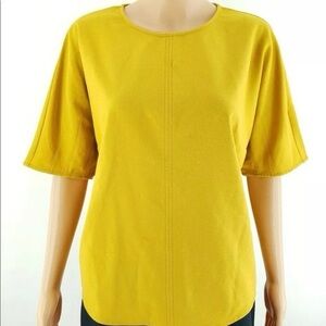 Who What Wear Yellow Boxy Blouse Relaxed Fit